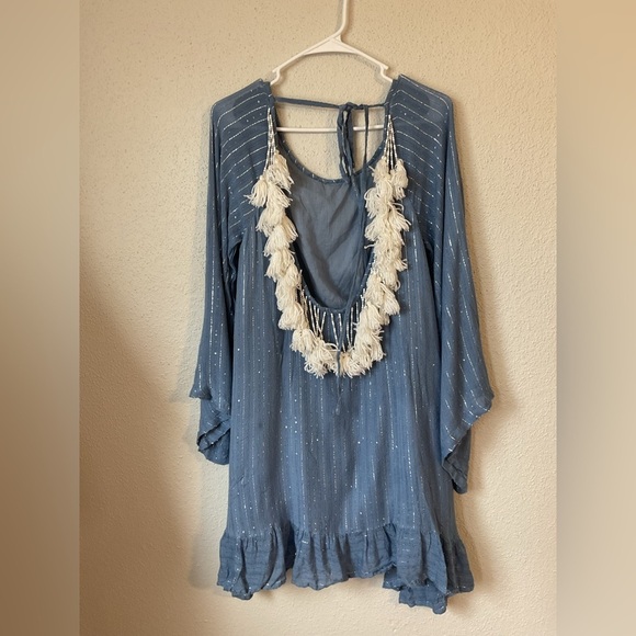 Sundress Indiana Dress in Roma Powder Blue and White Size Medium Large - Picture 6 of 12